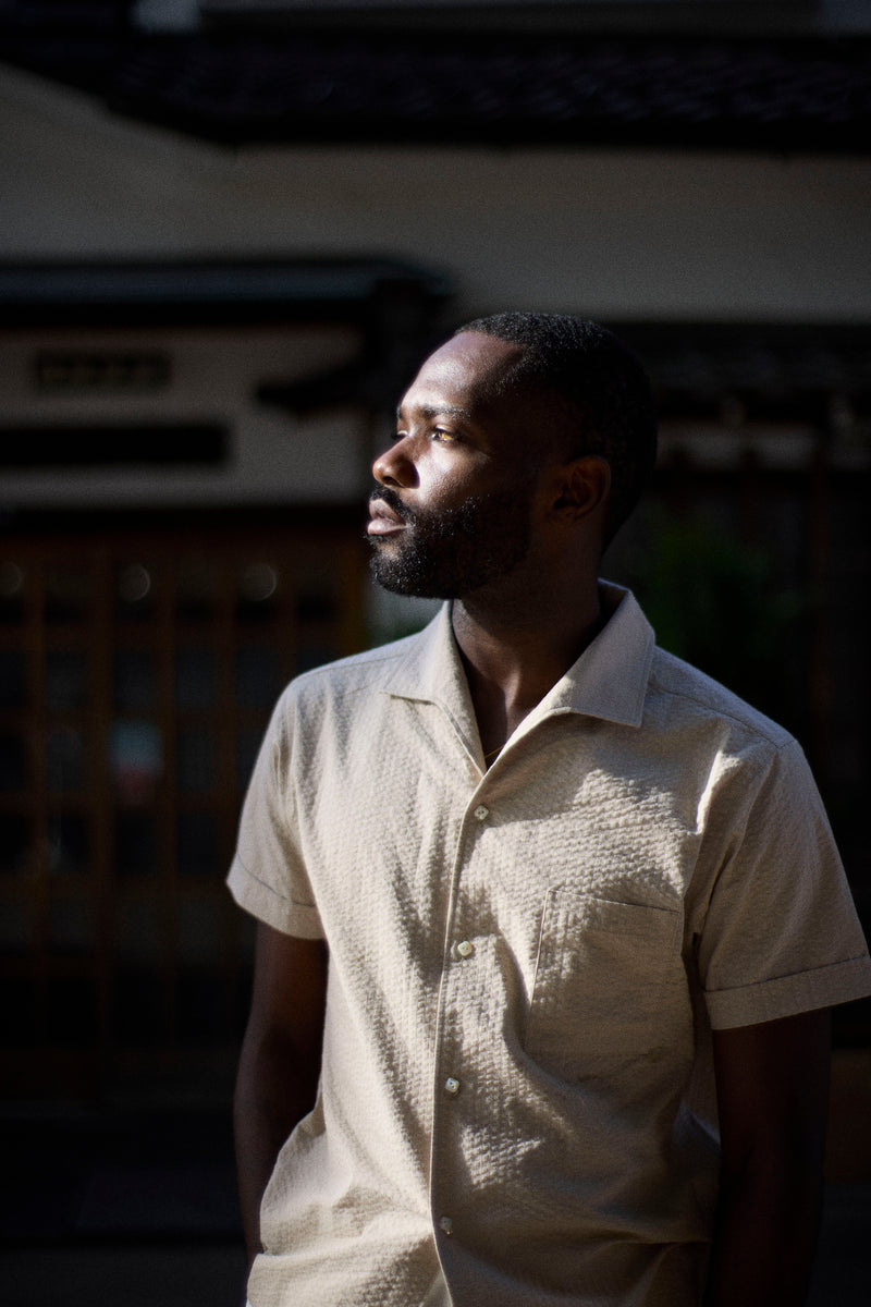 G&F Co. - SEERSUCKER SHIRT _ BLACK – BITTERS STORE 