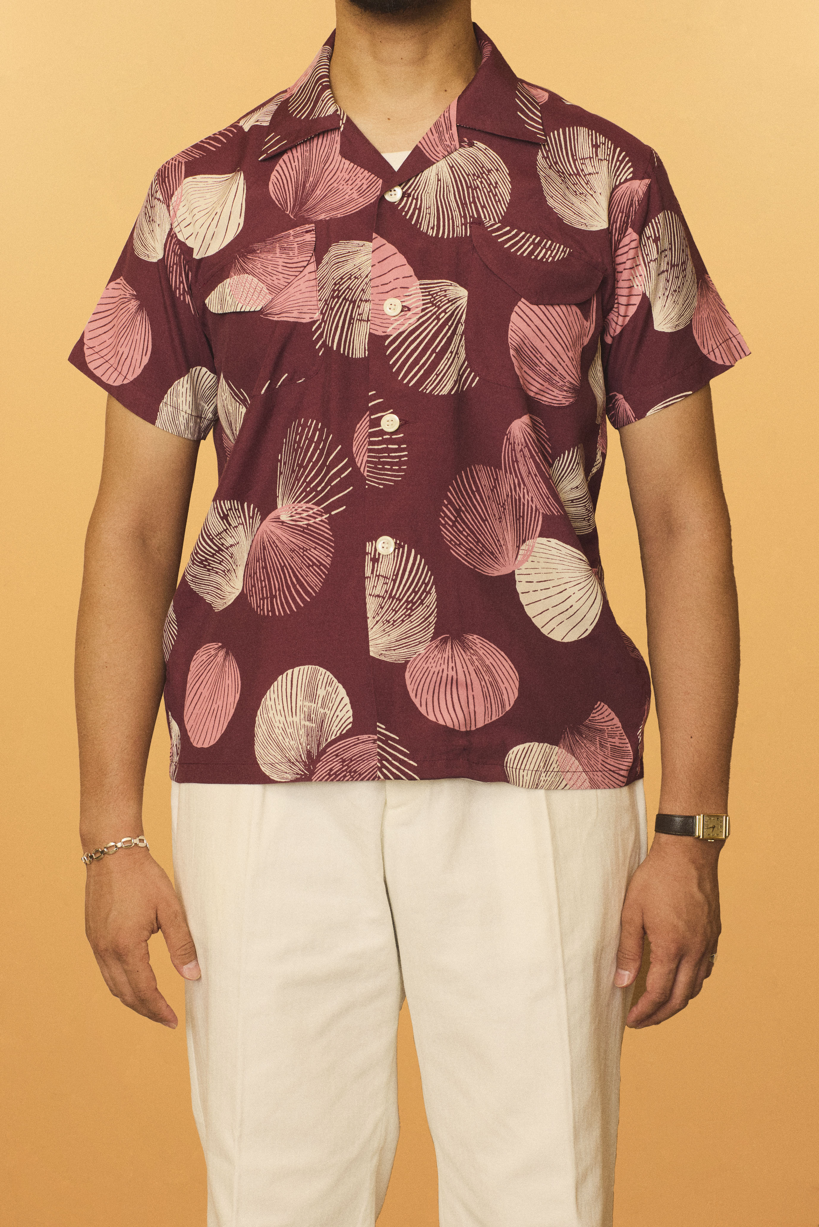 G&F Co. - HAWAIIAN SHIRT L/S _ BURGUNDY