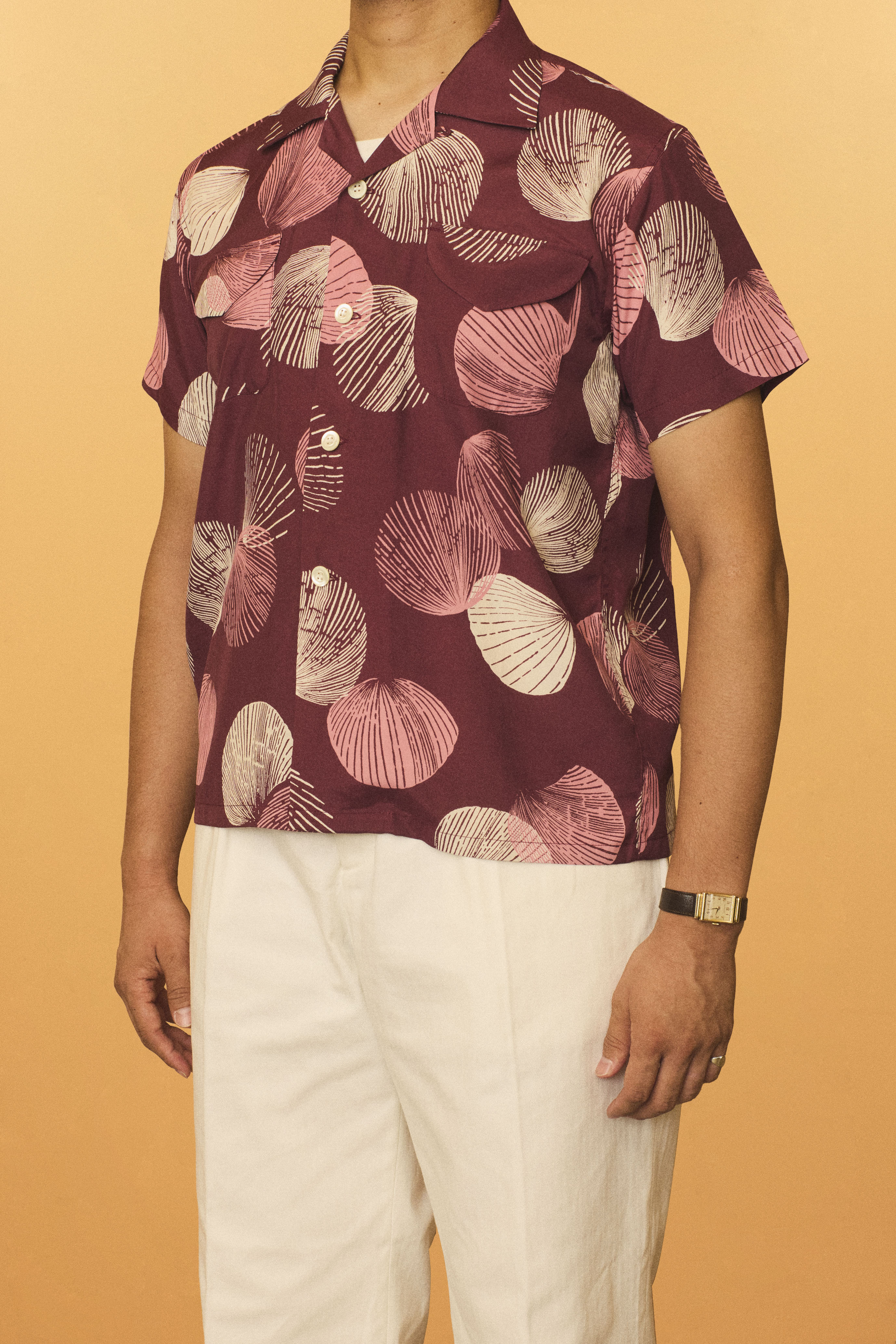 G&F Co. - HAWAIIAN SHIRT L/S _ BURGUNDY