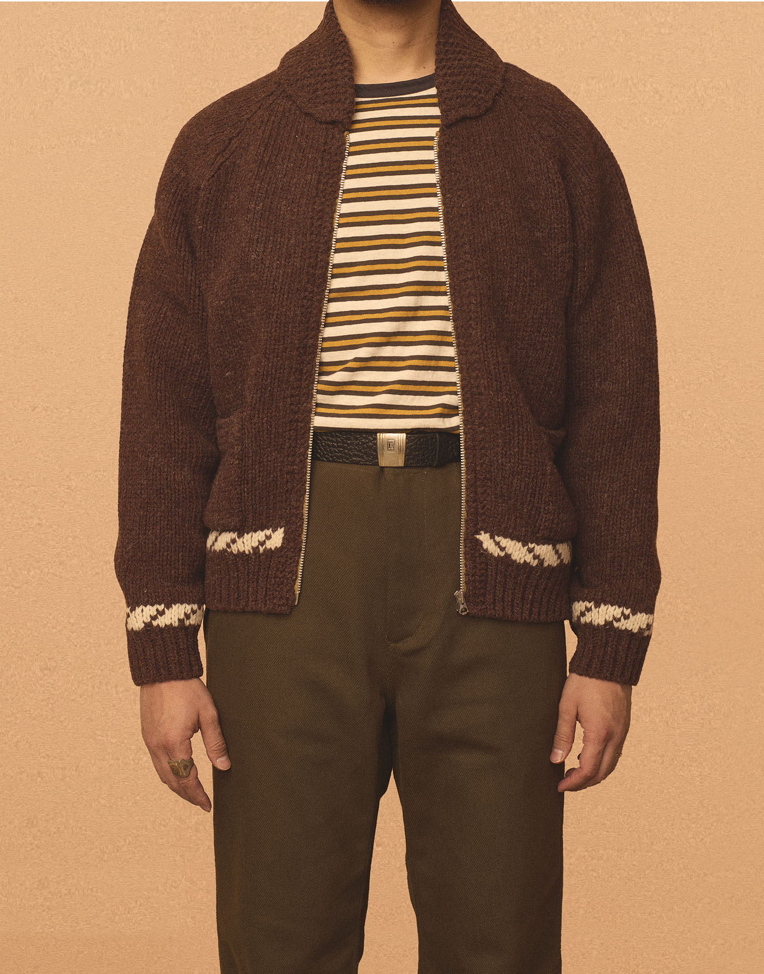 G&F Co.- KNIT JACKET _ BROWN