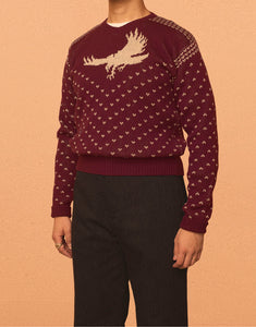 G&F Co.- EAGLE JACQUARD KNIT _ BURGUNDY