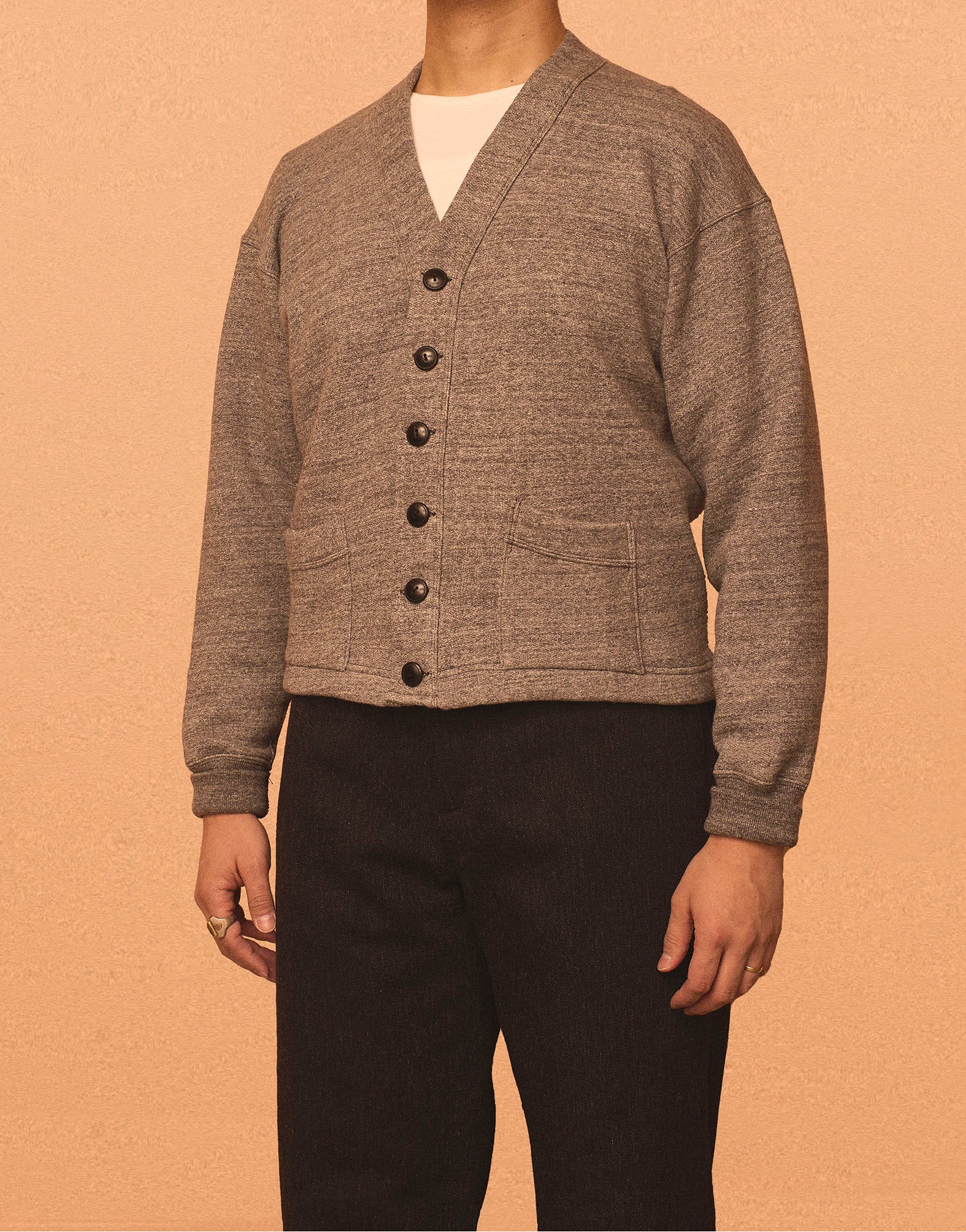 G&F Co.- SWEAT CARDIGAN _ CHARCOAL