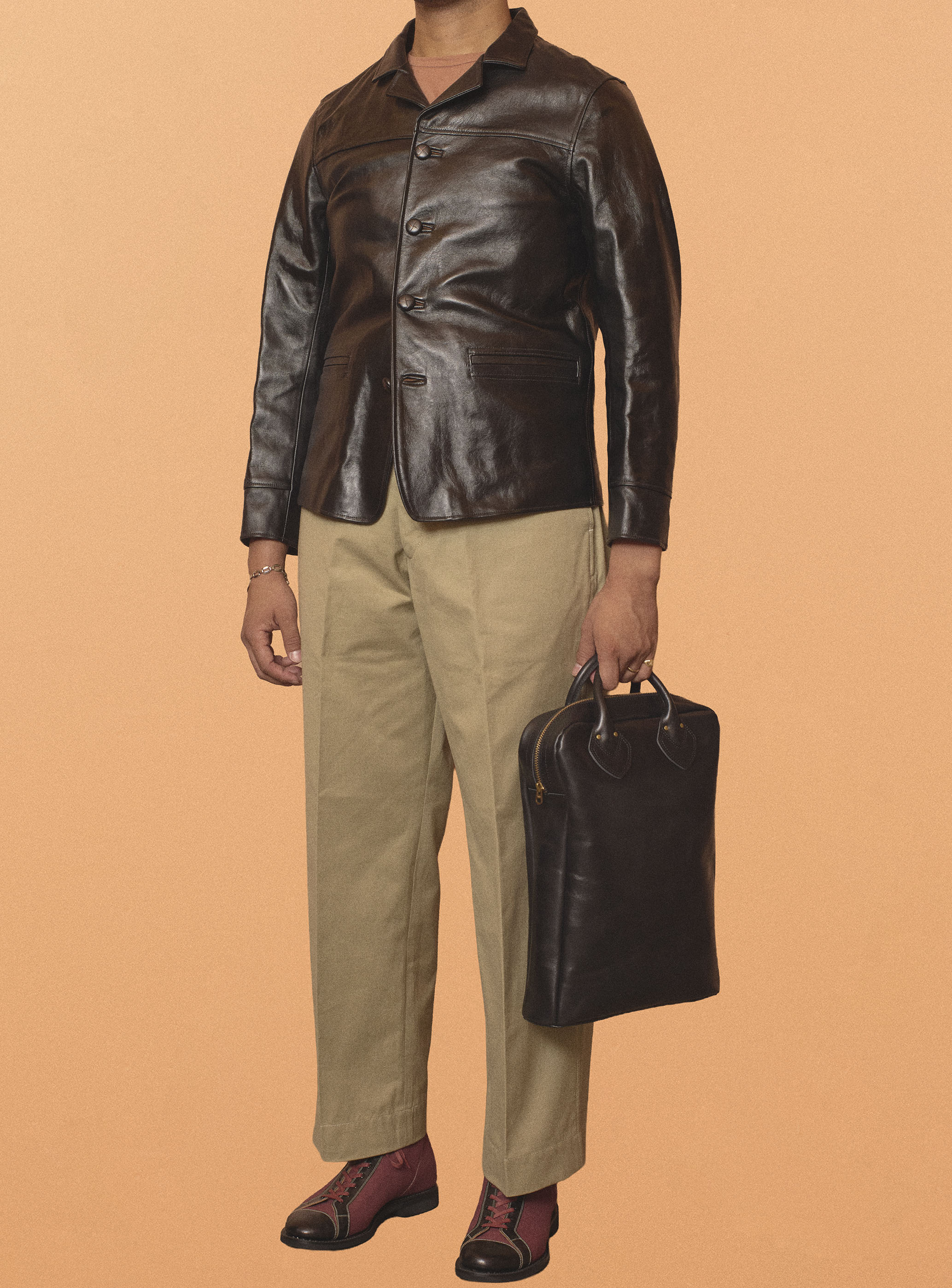 AELL SUPPLY _ ZIPPER LEATHER BAG _ BLACK