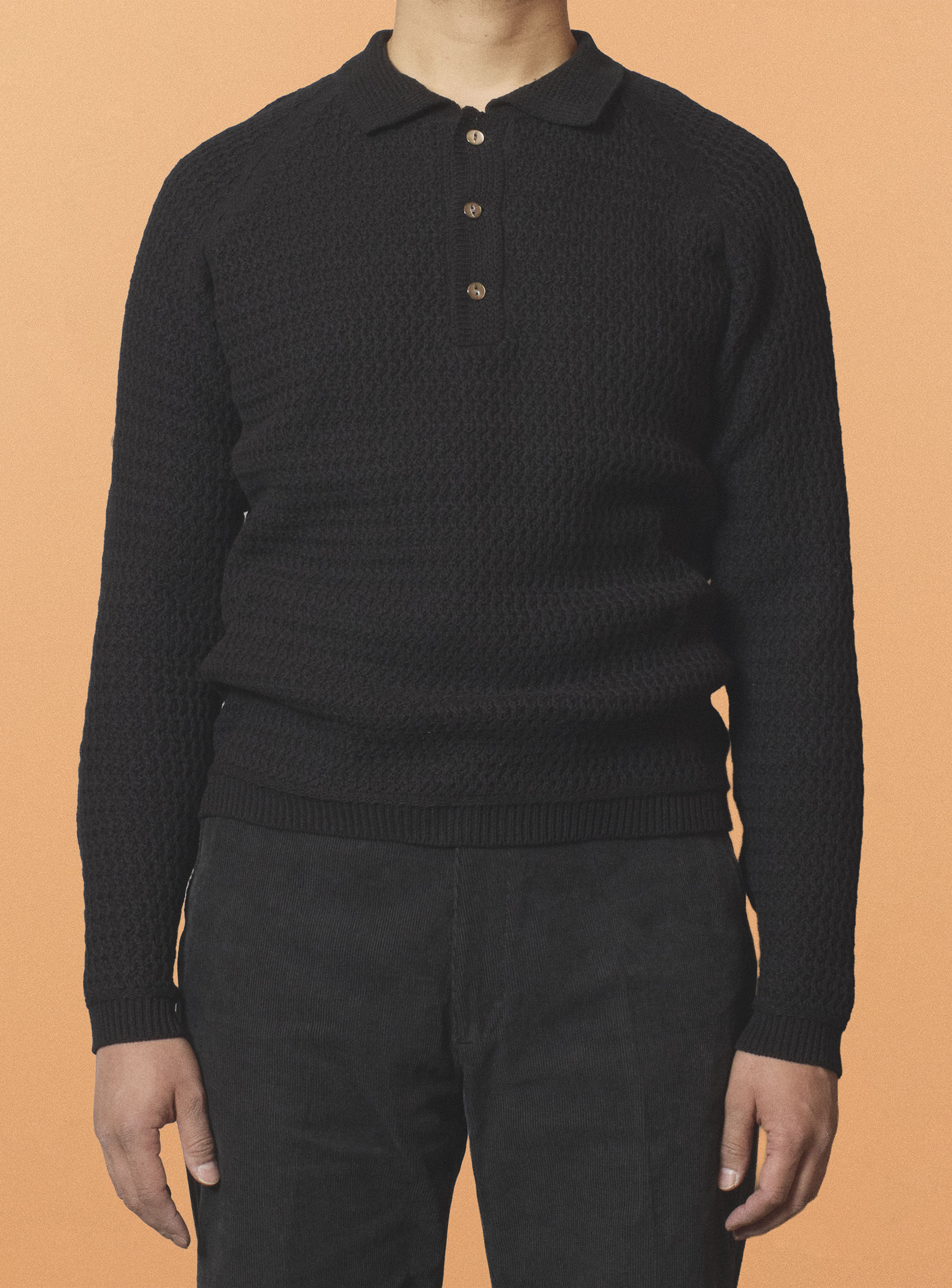 G&F Co. - KNIT POLO SHIRT _  BLACK