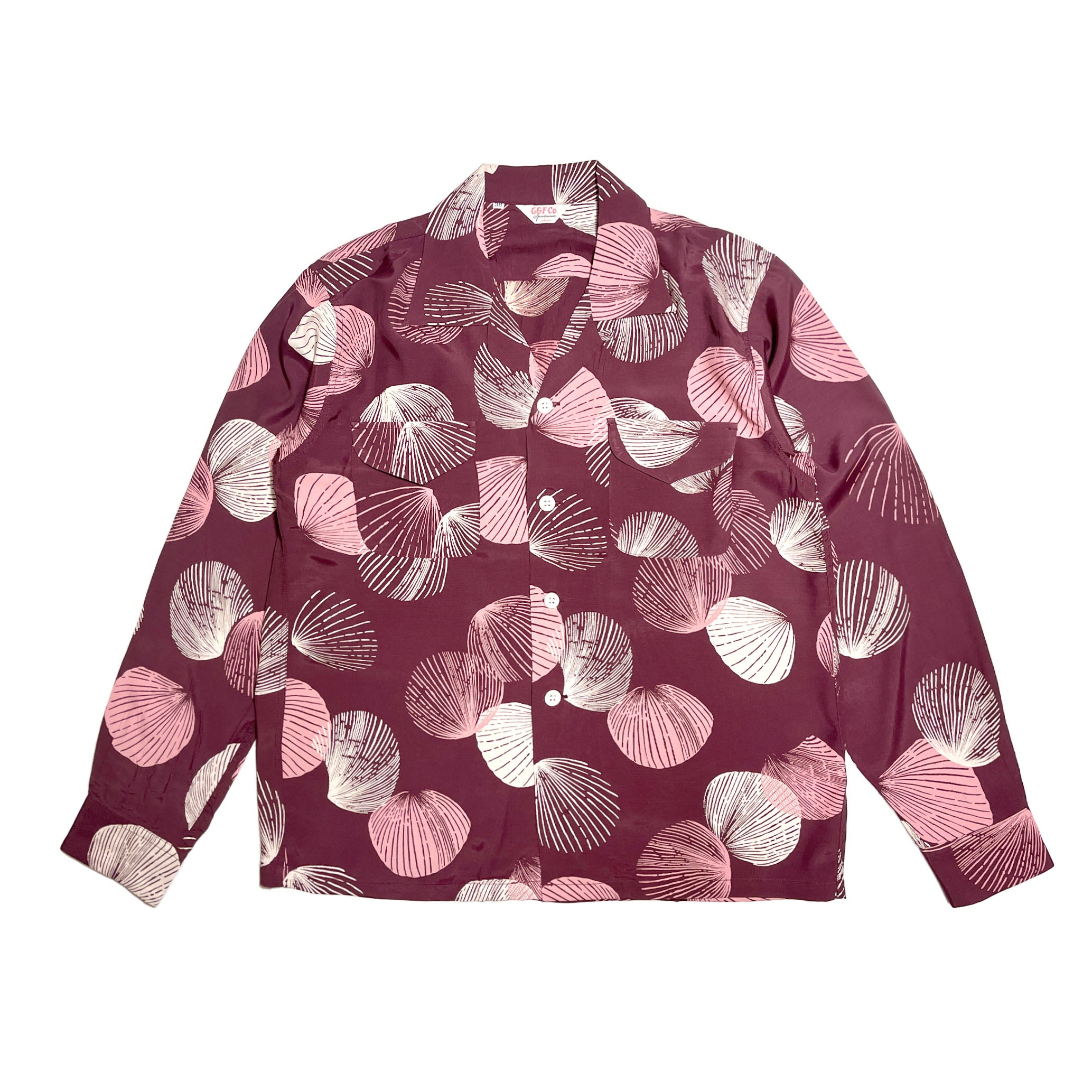 G&F Co. - HAWAIIAN SHIRT L/S _ BURGUNDY