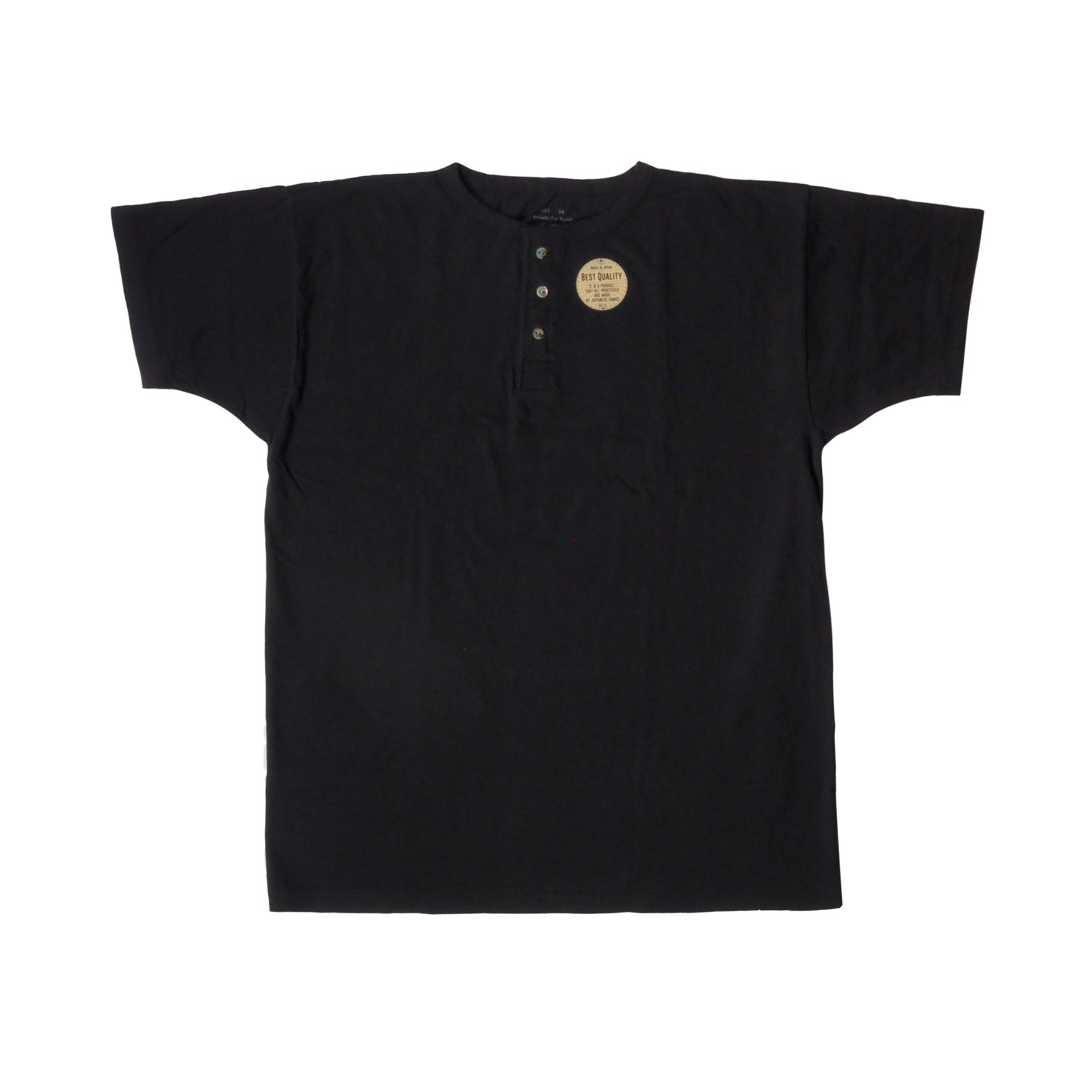 G&F Co.- 1940s SPORTS HENLEY NECK TEE _ INK BLACK