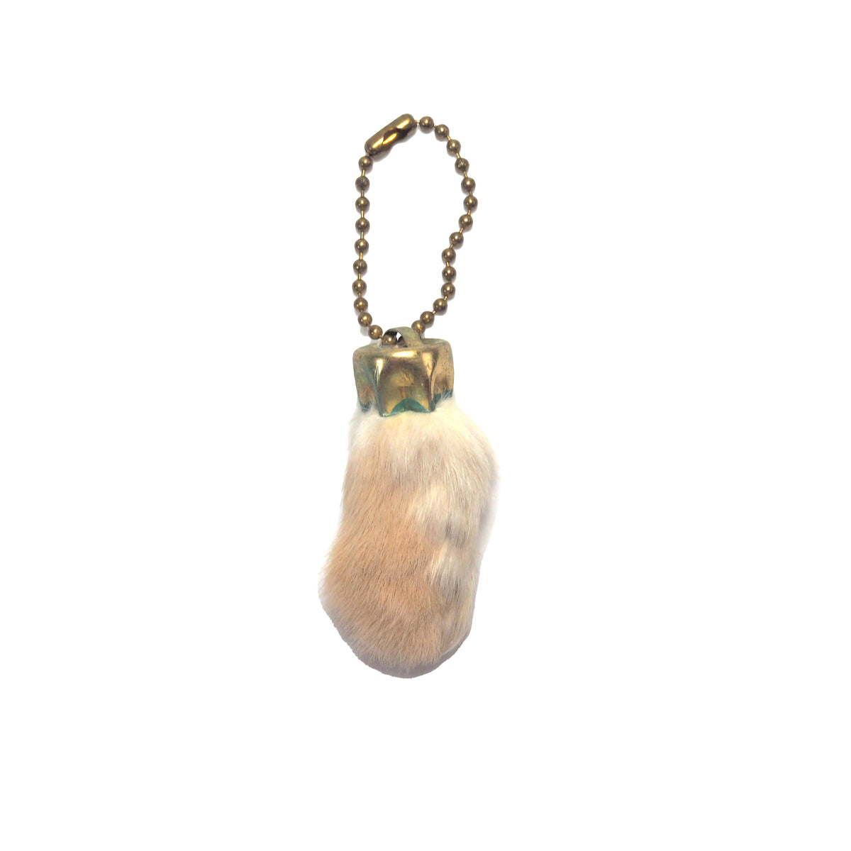 RABBIT FOOT LUCKY CHARM_ NATURAL / BRASS CHAIN BITTERS STORE