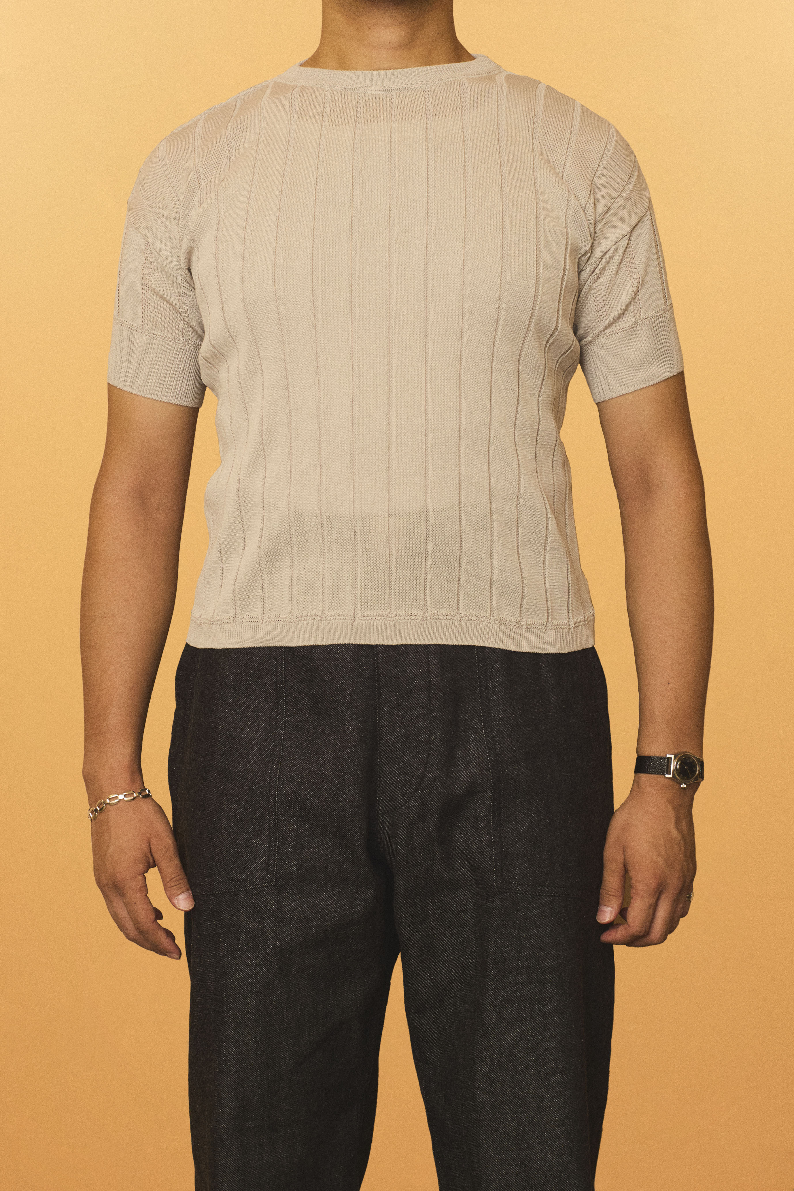 G&F Co. - RIB SUMMER SWEATER _ GRAY