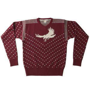 G&F Co.- EAGLE JACQUARD KNIT _ BURGUNDY