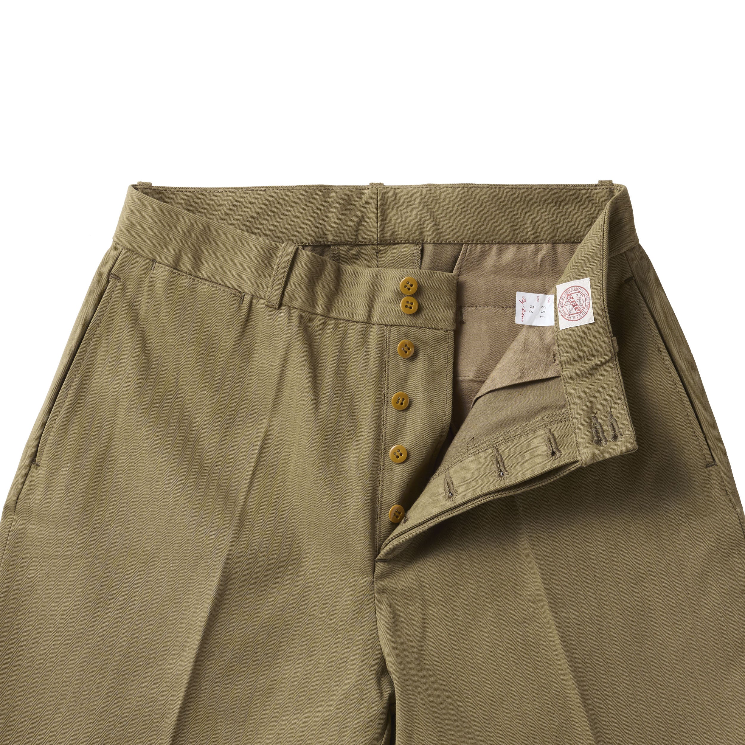 G&F Co.- HERINGBONE TROUSER _ KHAKI BEIGE