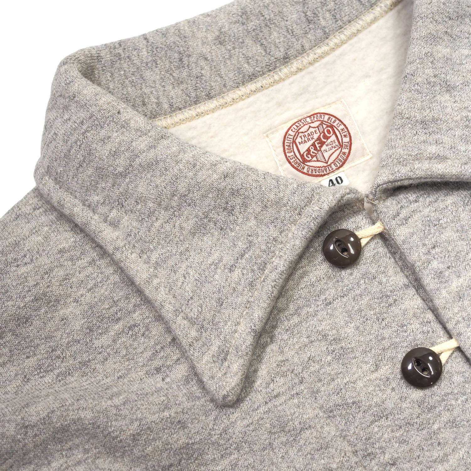 G&F Co.- BUTTON UP SWEATSHIRT _ HEATHER GRAY