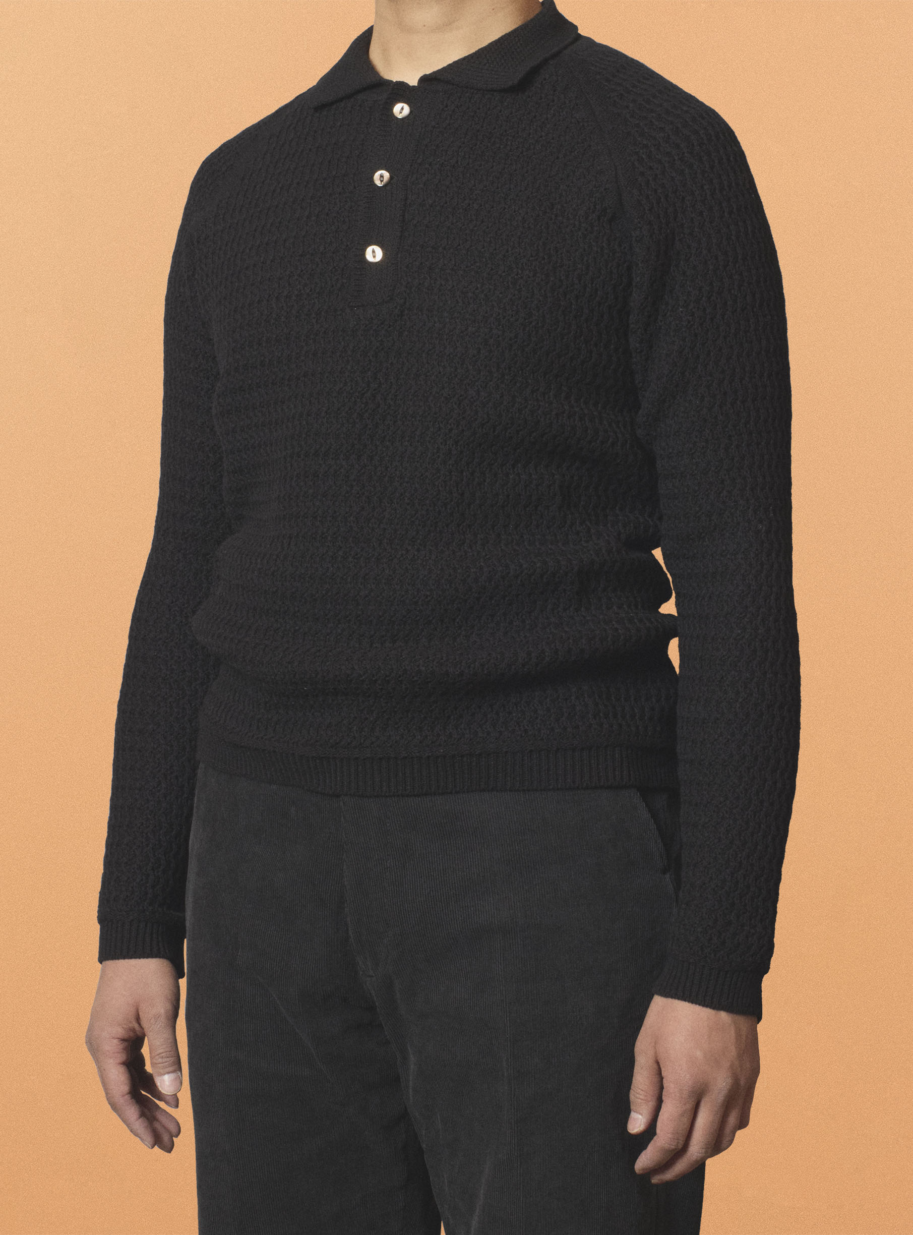 G&F Co. - KNIT POLO SHIRT _  BLACK
